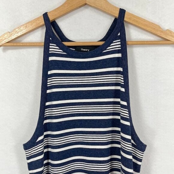Theory Racerback Mini Dress Striped Graduation Summer Beach Nautical M - Picture 2 of 6